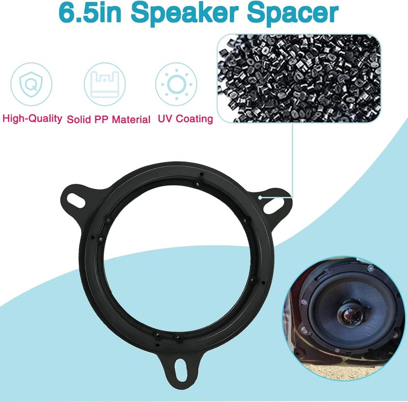 AICARS 6.5 Inch Speaker Spacer: 4/5 Inch Depth Speaker Adapter Rings Compatible with Nissan Teana Livina Tiida Sylphy 2-PCS - Image 3